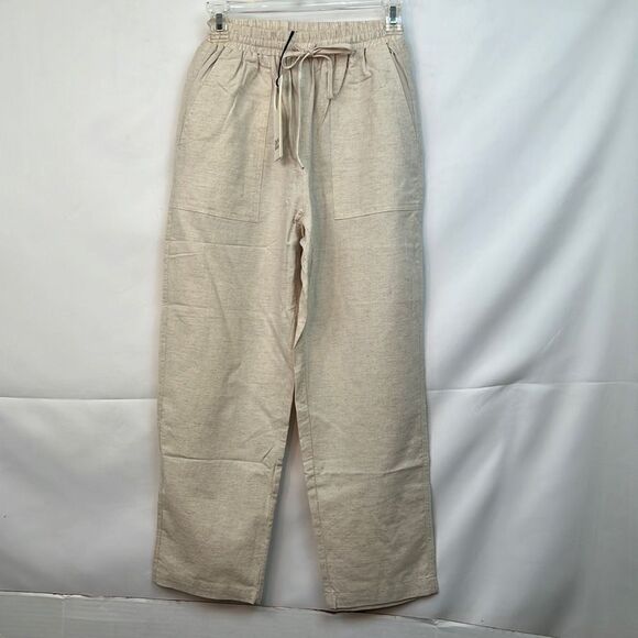 Charlie Holiday Natural Dalia linen blend beach pants size 2 NWT - Picture 1 of 14